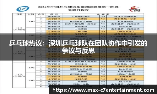 乒乓球热议：深圳乒乓球队在团队协作中引发的争议与反思